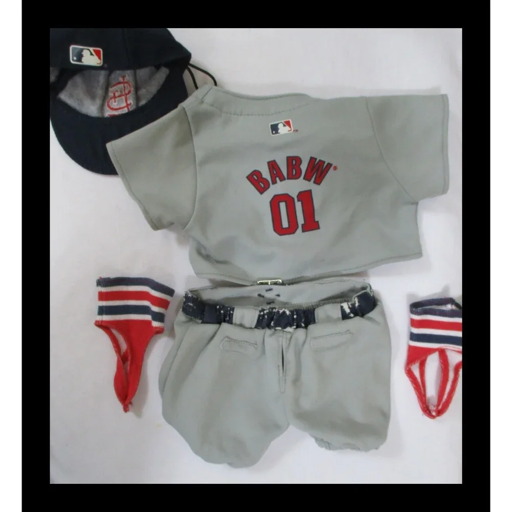 Build A Bear Workshop Vintage Cardinals Baseball Uniform Set 5 Pc